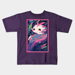 Cute Axolotl Anime Art Design | Cute Animals | Axolotl Hentaii Chibi Kawaii Design Kids T-Shirt